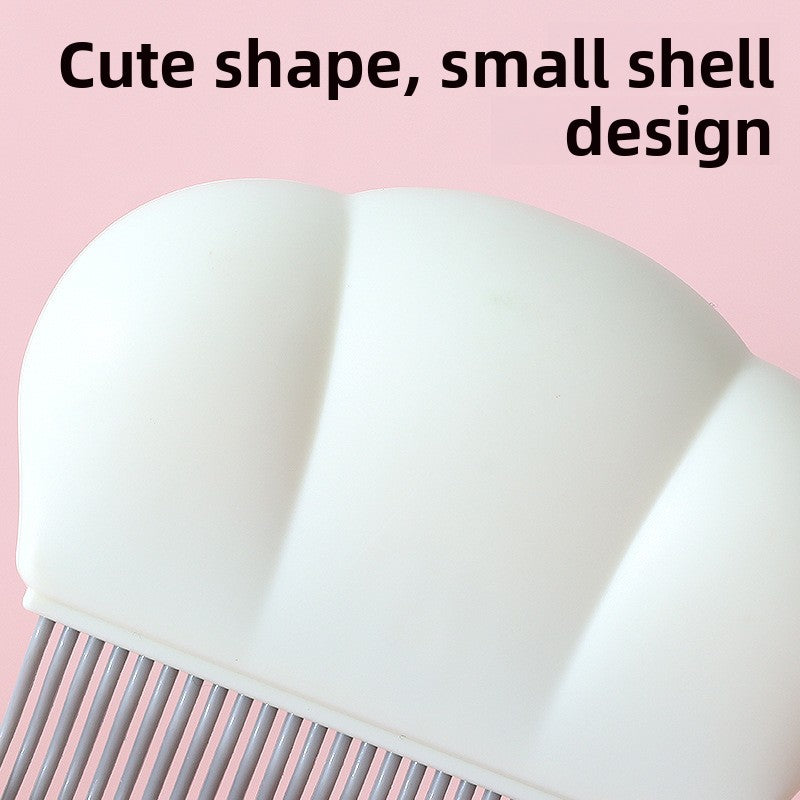Shell-Shaped Pet Massage Brush - Soft Silicone Grooming Comb for Cat & Dog Hair Removal and Detangling