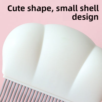 Shell-Shaped Pet Massage Brush - Soft Silicone Grooming Comb for Cat & Dog Hair Removal and Detangling