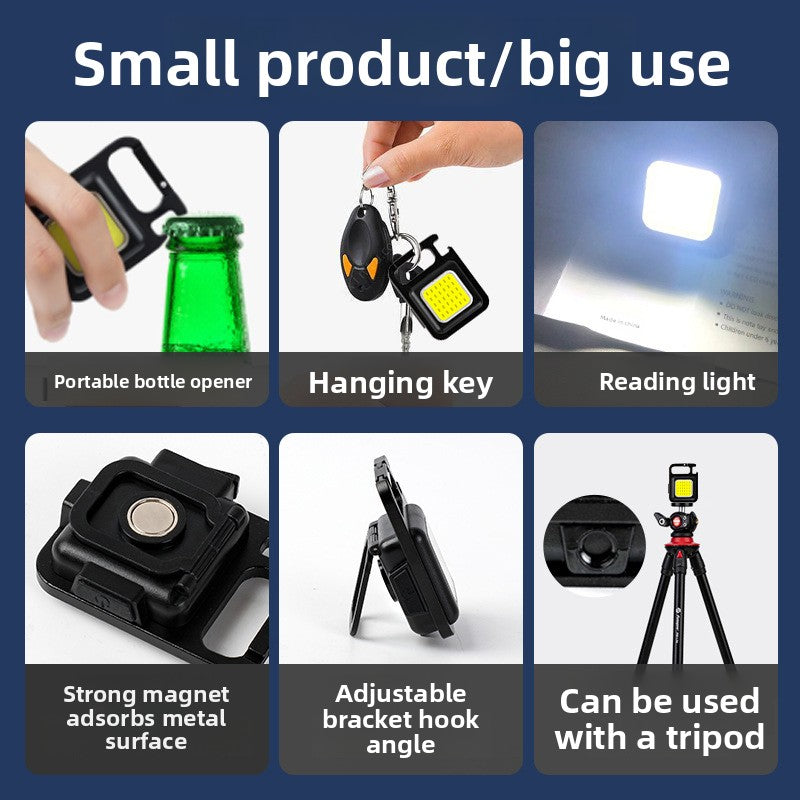 KAWELL Keychain Flashlight – Rechargeable Mini LED Torch with Magnet, Bottle Opener & Emergency Light