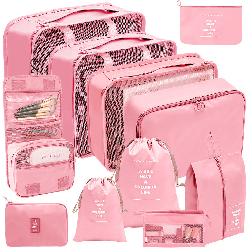 KAWELL Travel Storage Bag Set — 11-Piece Digital & Toiletry Organizer with Cosmetic Pouch, Shoe Bag & Packing Cubes