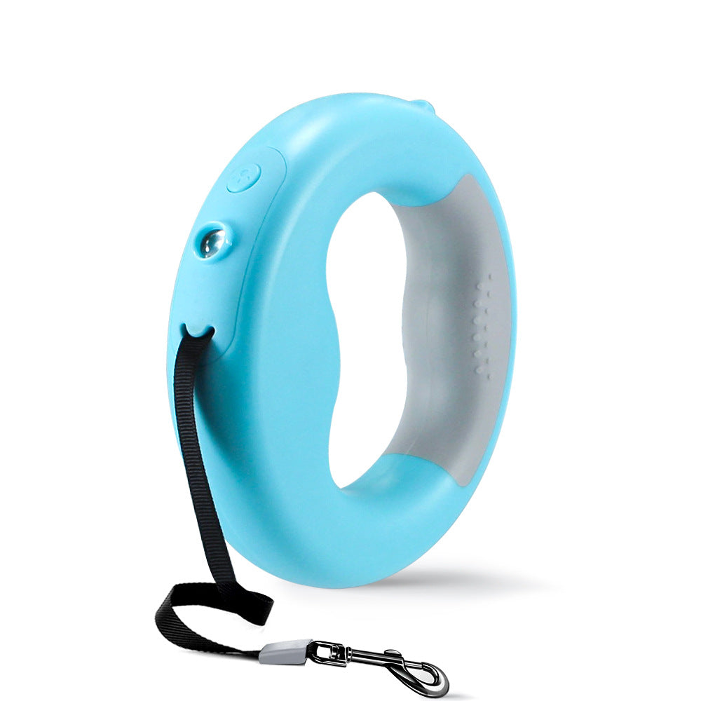 KAWELL LED Donut Dog Leash – Retractable 3M Night Light Leash for Dogs Up to 30kg