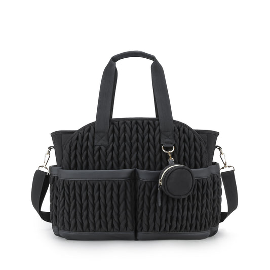 Embroidery Mommy Bag – Shoulder & Portable Diaper Storage Bag, 4 Colors