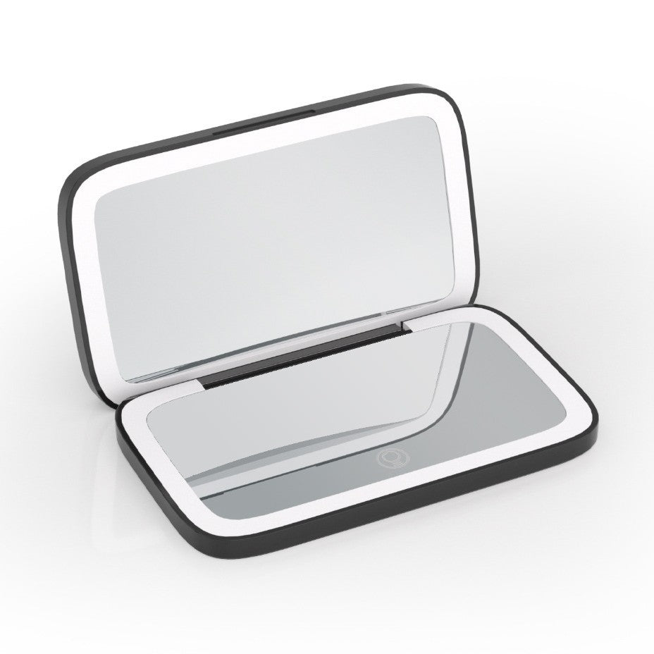 LED Handheld Vanity Mirror – Portable 3-Color Lighting, Single & Double Sided Makeup Mirror