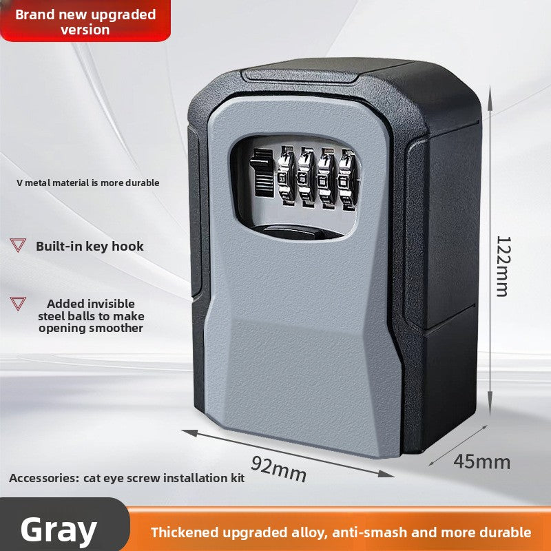 Outdoor Metal Key Lock Box - Aluminum Alloy Password Storage