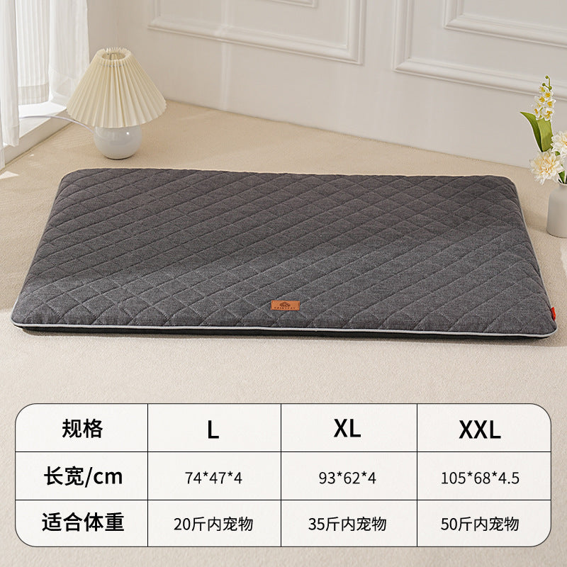Linen Dog Mat – Washable, All-Season Pet Kennel Pad for Dogs & Cats (L Size)