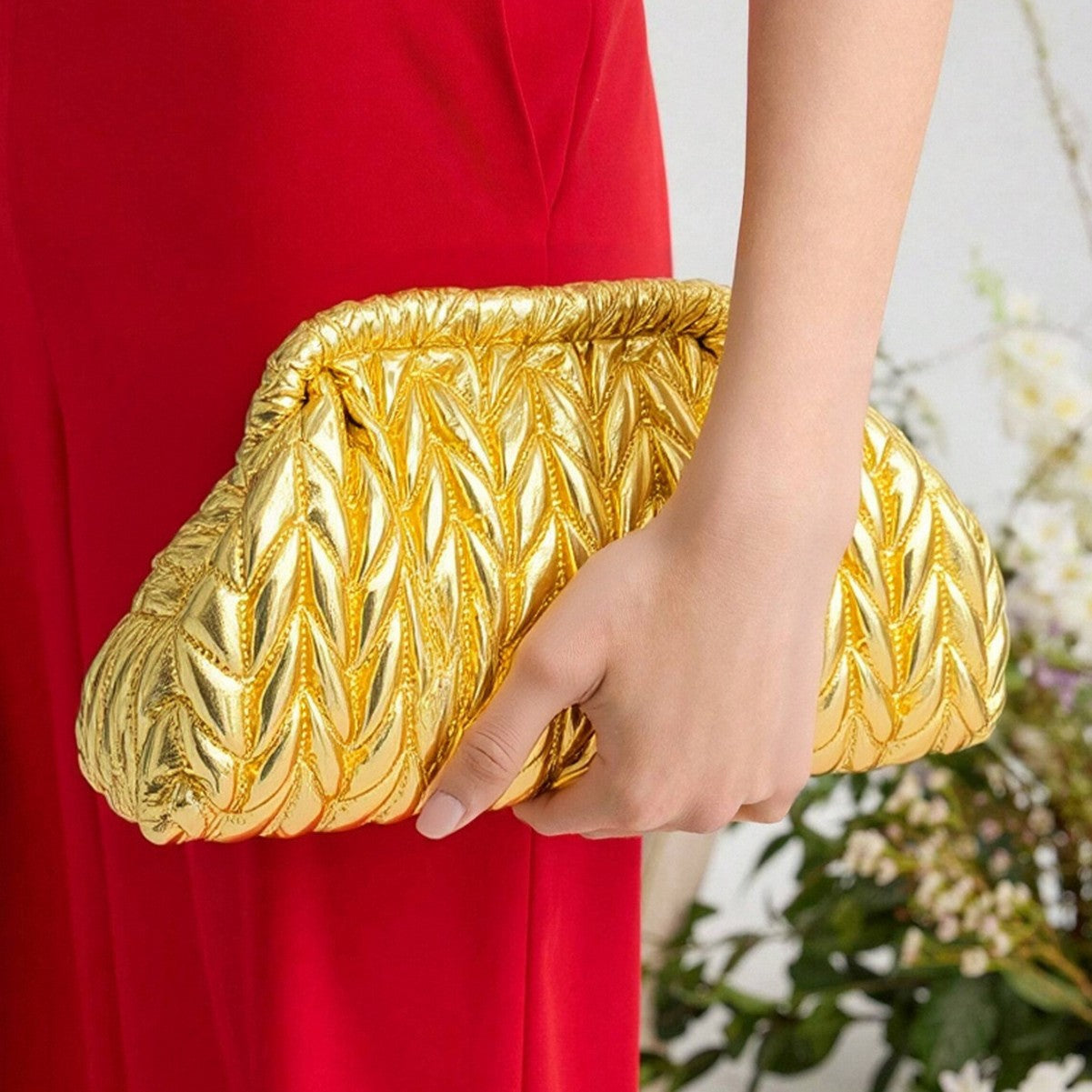 Gold Luxury Evening Clutch Bag for Women — Elegant Dinner Party Handbag
