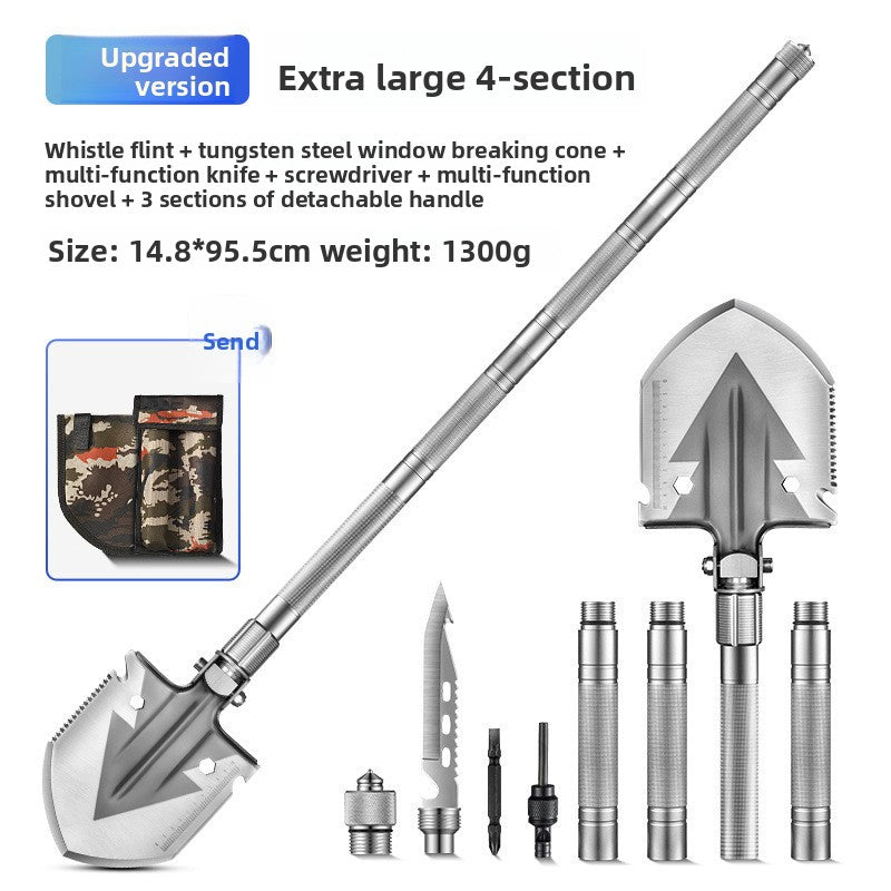 Folding Multifunctional Camping Shovel – Manganese Steel, Portable Outdoor Survival Tool