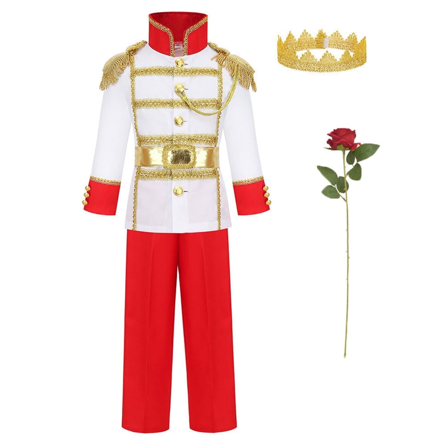 KAWELL Prince Charming Costume Halloween Cosplay Costume, Middle Ages Royal Knight Fairy Tale Dress