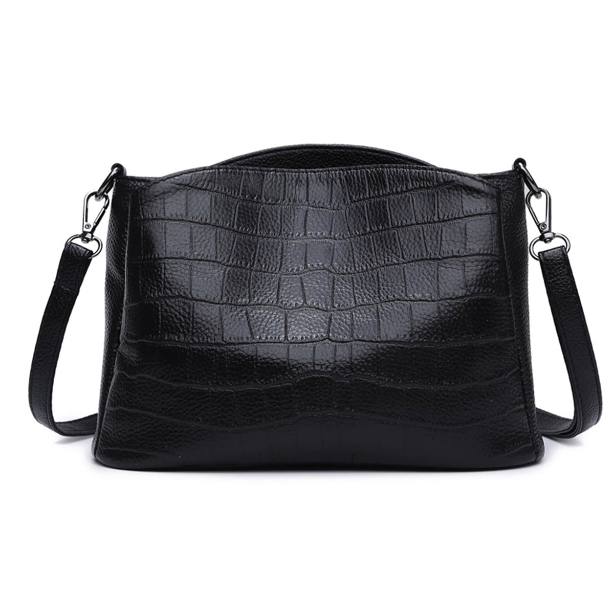 URSOFINE Crocodile Patterned Shoulder Purses for Women Genuine Leather Hobo Bags Large Crossbody Purses