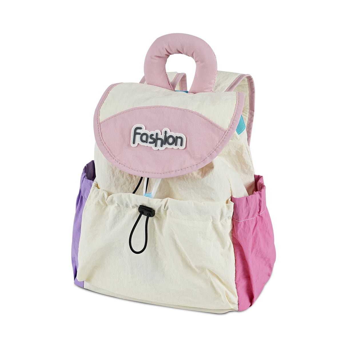 URSOFINE Lightweight Drawstring Backpack Cute Small Color Block Backpack Casual Daypack