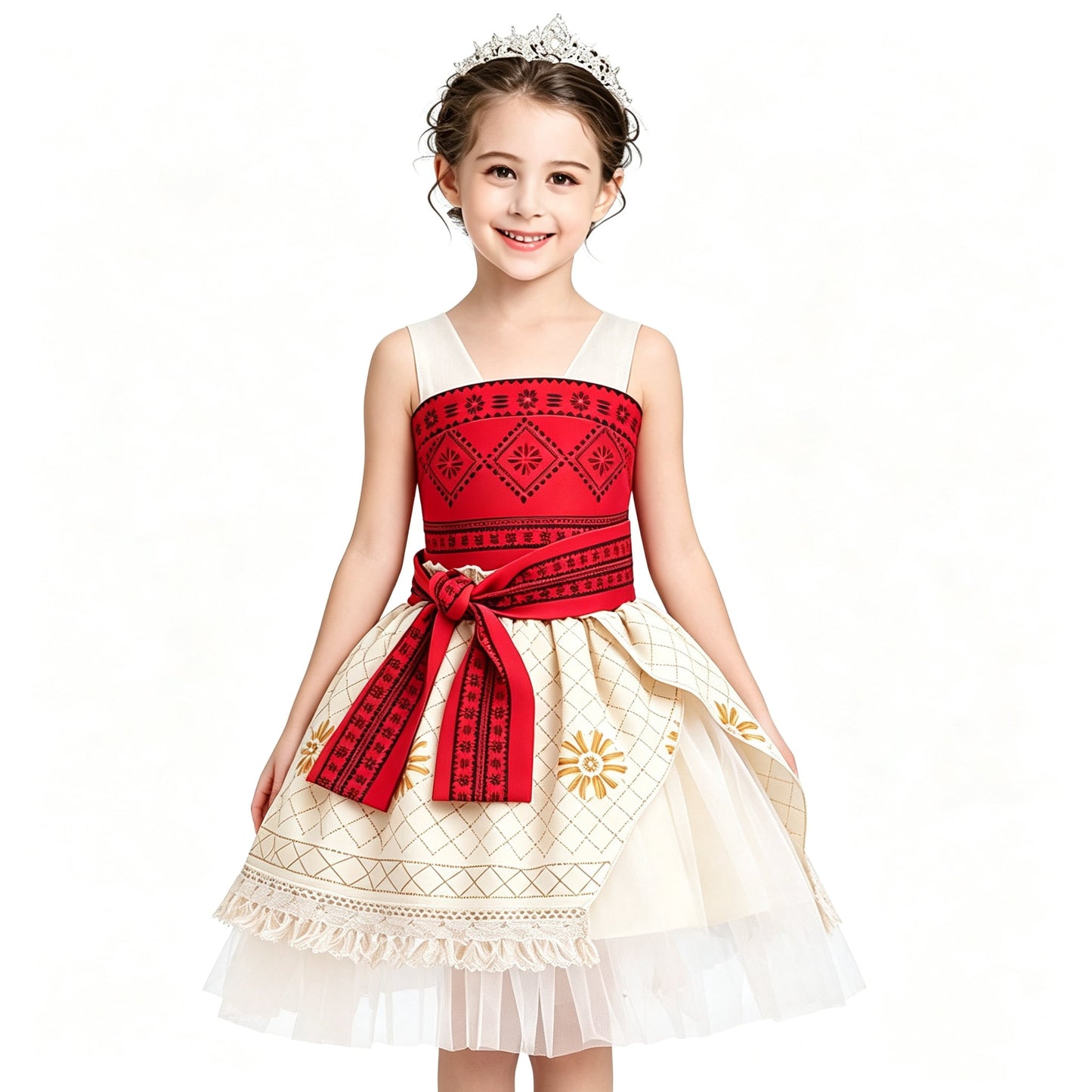 URSOFINE Princess Adventure Costume,Ocean Theme Birthday Party Halloween Dress up With Necklace Wigs 3-10Years