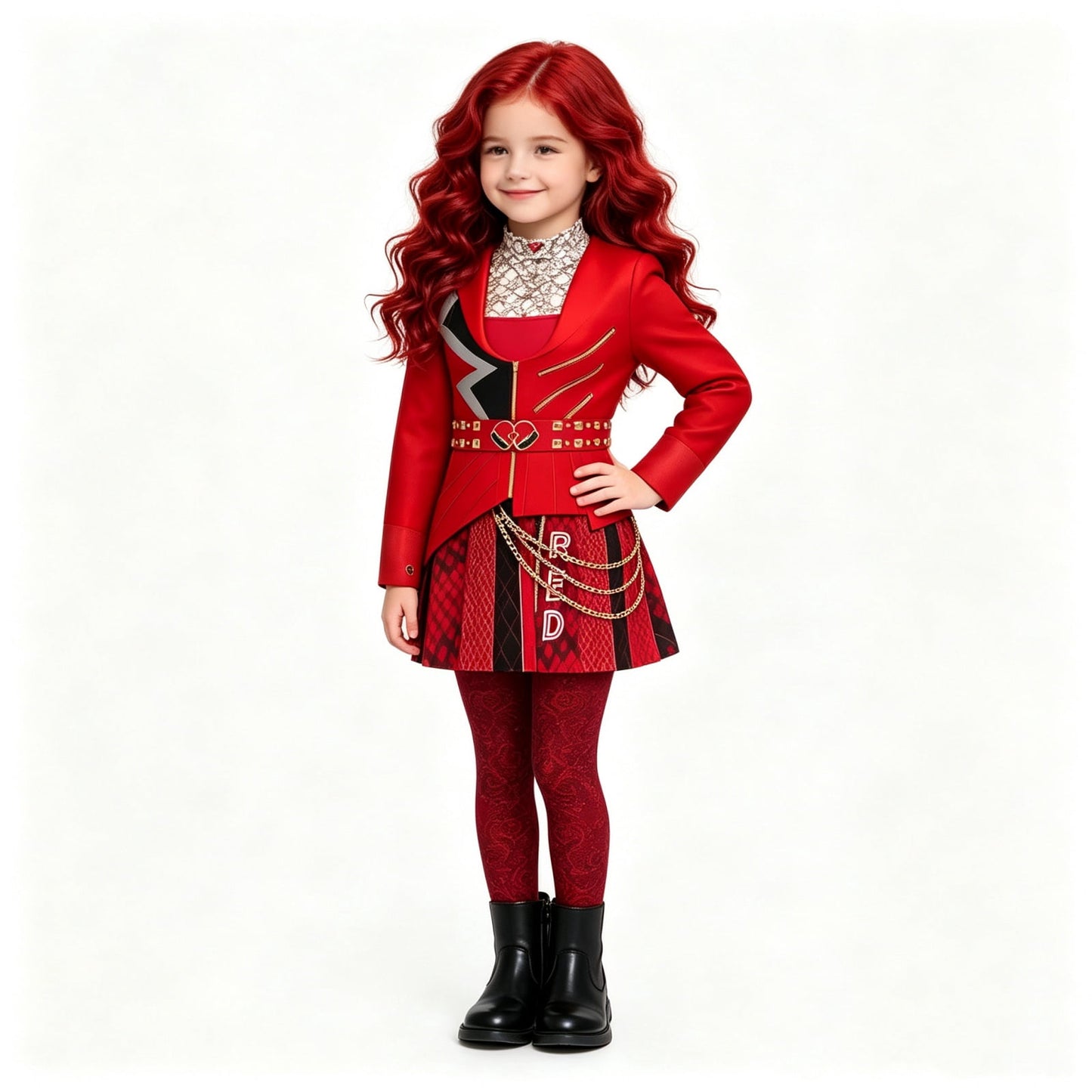 URSOFINE Princess Red Costume 3PCS Rise of Red Costume Halloween Cosplay Outfits