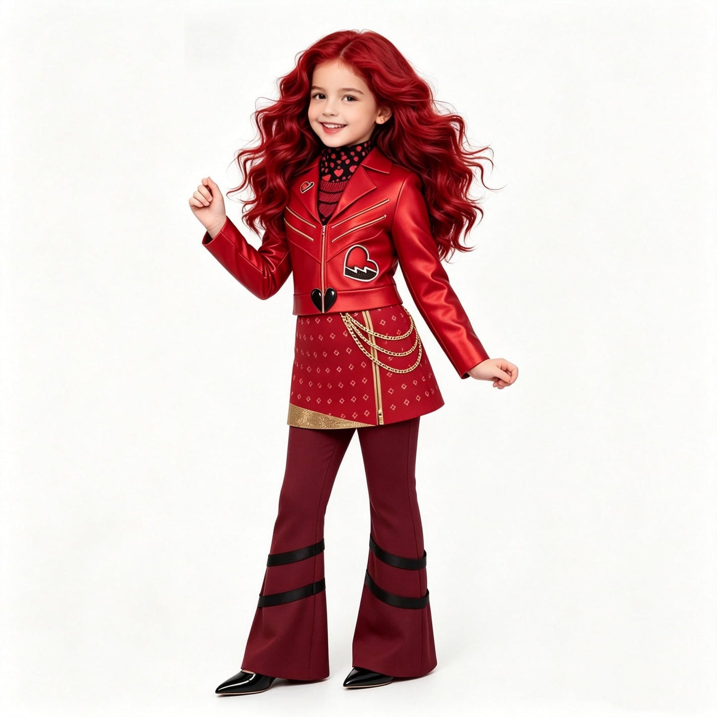 URSOFINE Princess Red Costume 3PCS Rise of Red Costume Halloween Cosplay Outfits