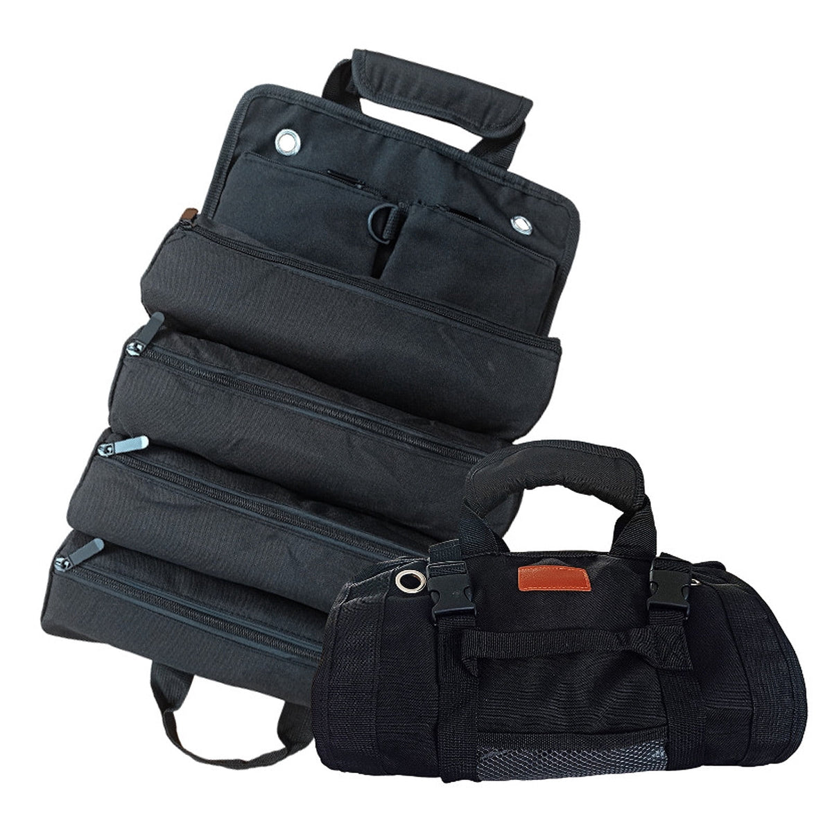URSOFINE Rolling Tool Bag, Heavy-Duty Oxford Cloth Tool Roll Organizer with 6 Pockets, Detachable Pouches & Water-Resistant Design for Electricians, Carpenters & Maintenance Workers