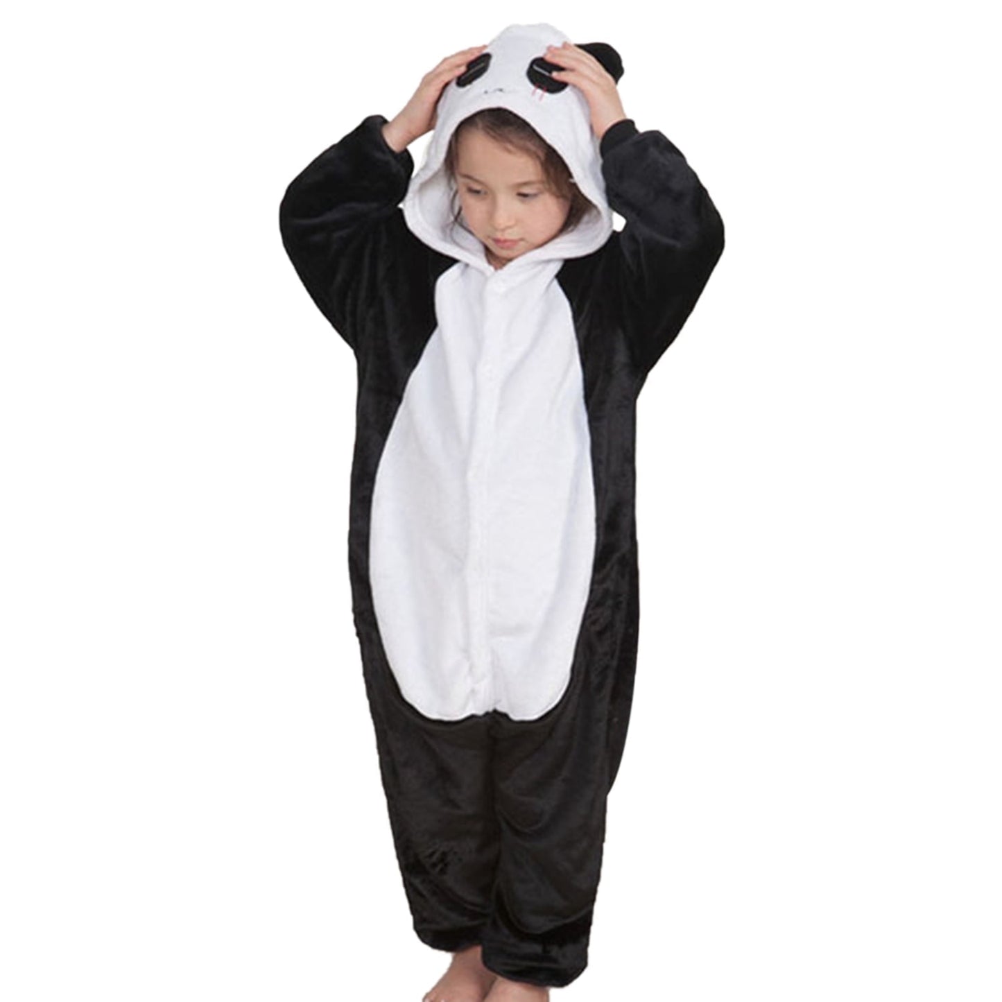KAWELL Unisex Panda Parent One-Piece Pajamas Flannel Animal Pajamas Costume Halloween Christmas Cosplay
