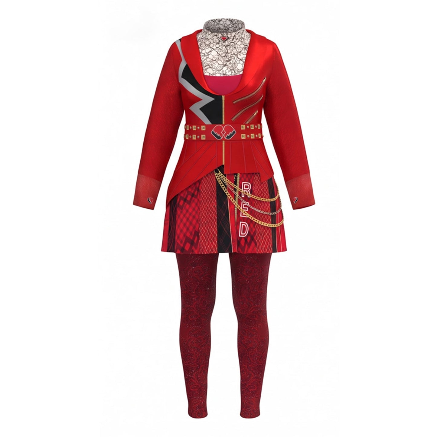 URSOFINE Princess Red Costume 3PCS Rise of Red Costume Halloween Cosplay Outfits