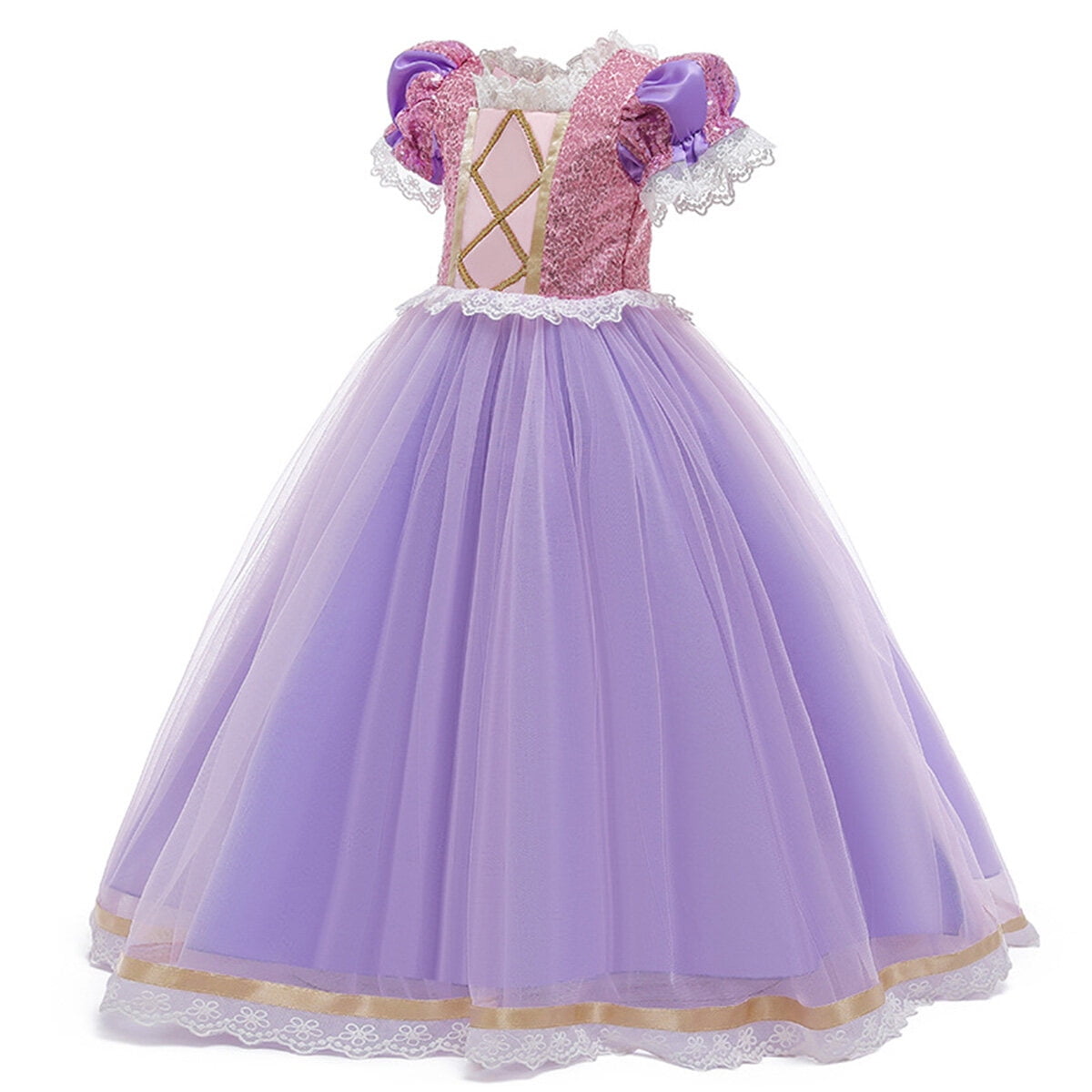 Girls Princess Costume Birthday Christmas Halloween Cosplay Carnival Fancy Dress,Child 3t