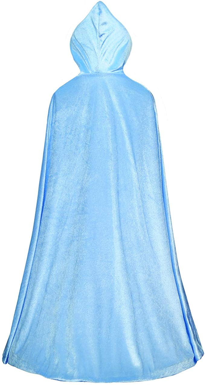 KAWELL Princess Full Length Girls Cloaks Blue Halloween Costume Capes for Child 3-12 Years