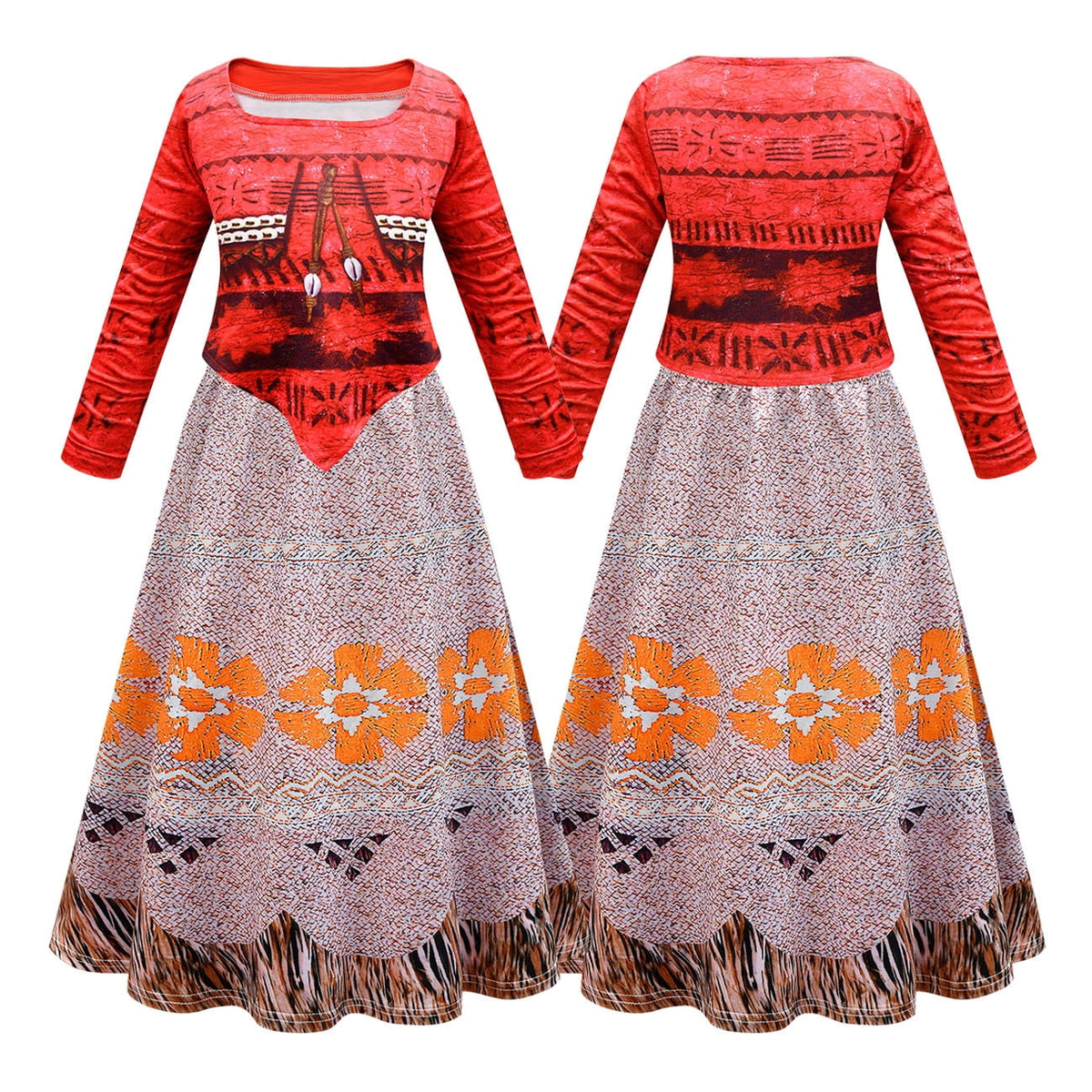 KAWELL Girls Adventure Princess Dress Two Piece Halloween Dress Size 2-13