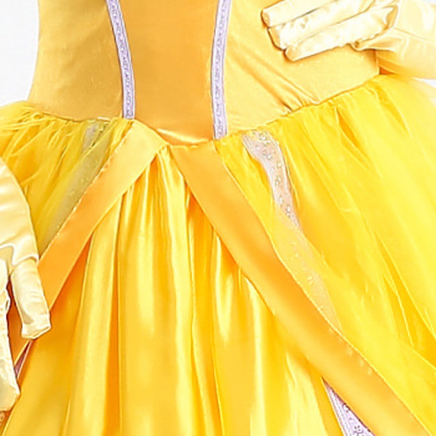 URSOFINE Women's Belle Costume Adult Yellow Off-Shoulder Princess Dress up Ball Gown Beauty Outfit Halloween Party Dress