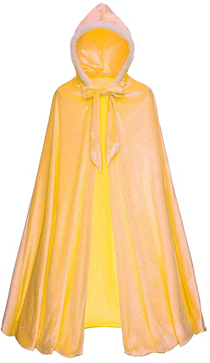 KAWELL Princess Full Length Girls Cloaks Blue Halloween Costume Capes for Child 3-12 Years