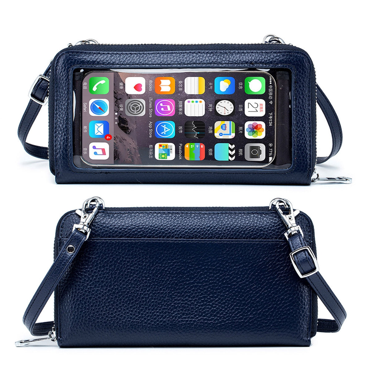 KAWELL Crossbody Cell Phone Purse for Women Genuine Leather Shoulder Handbag with Adjustable Strap