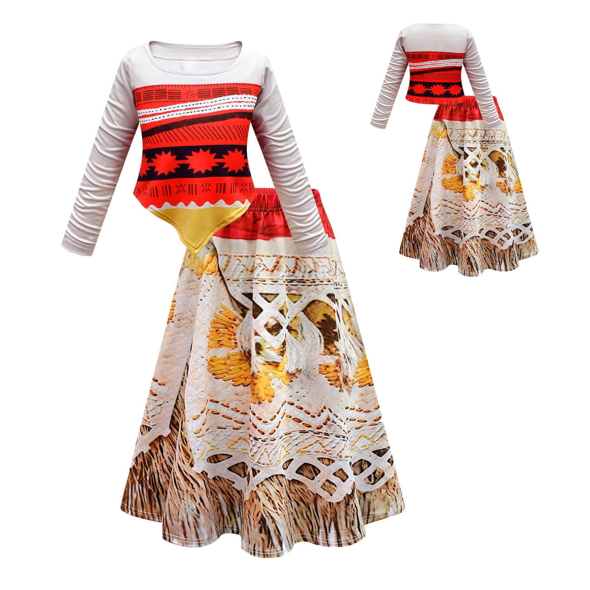 KAWELL Girls Adventure Princess Dress Two Piece Halloween Dress Size 2-13