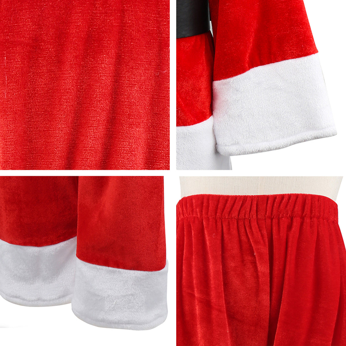 KAWELL Child Santa Suit Deluxe Plush Christmas Children’s Santa Claus Kids Halloween Costume Cosplay for 4+ years