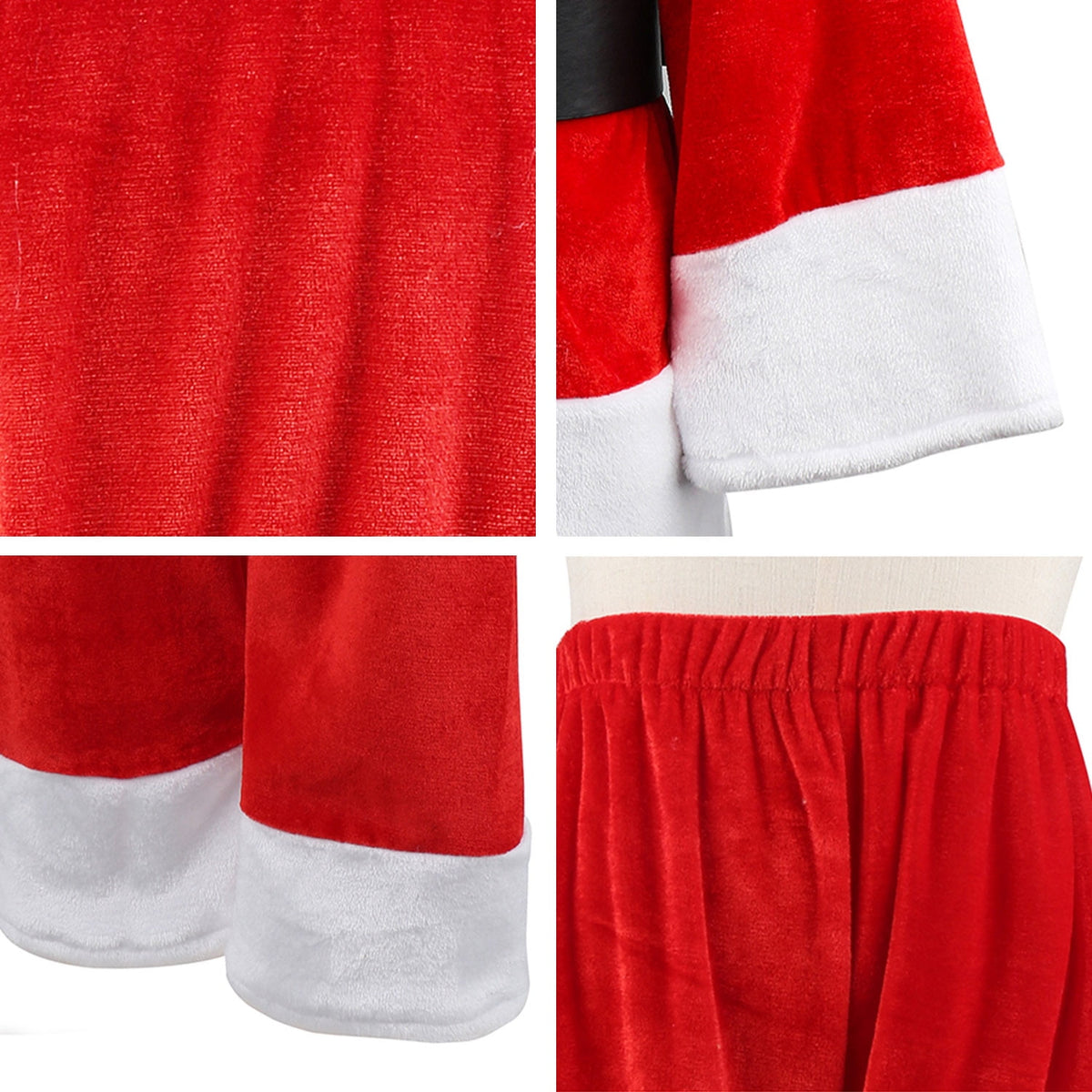 KAWELL Child Santa Suit Deluxe Plush Christmas Children’s Santa Claus Kids Halloween Costume Cosplay for 4+ years
