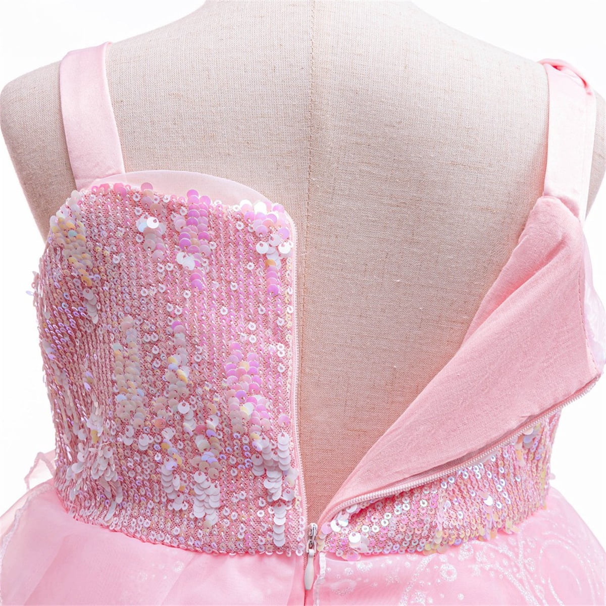 KAWELL Good Witch Glinda Costume Girls Pink Tulle Princess Dress Toddler Halloween Costumes Witch Cosplay Outfit