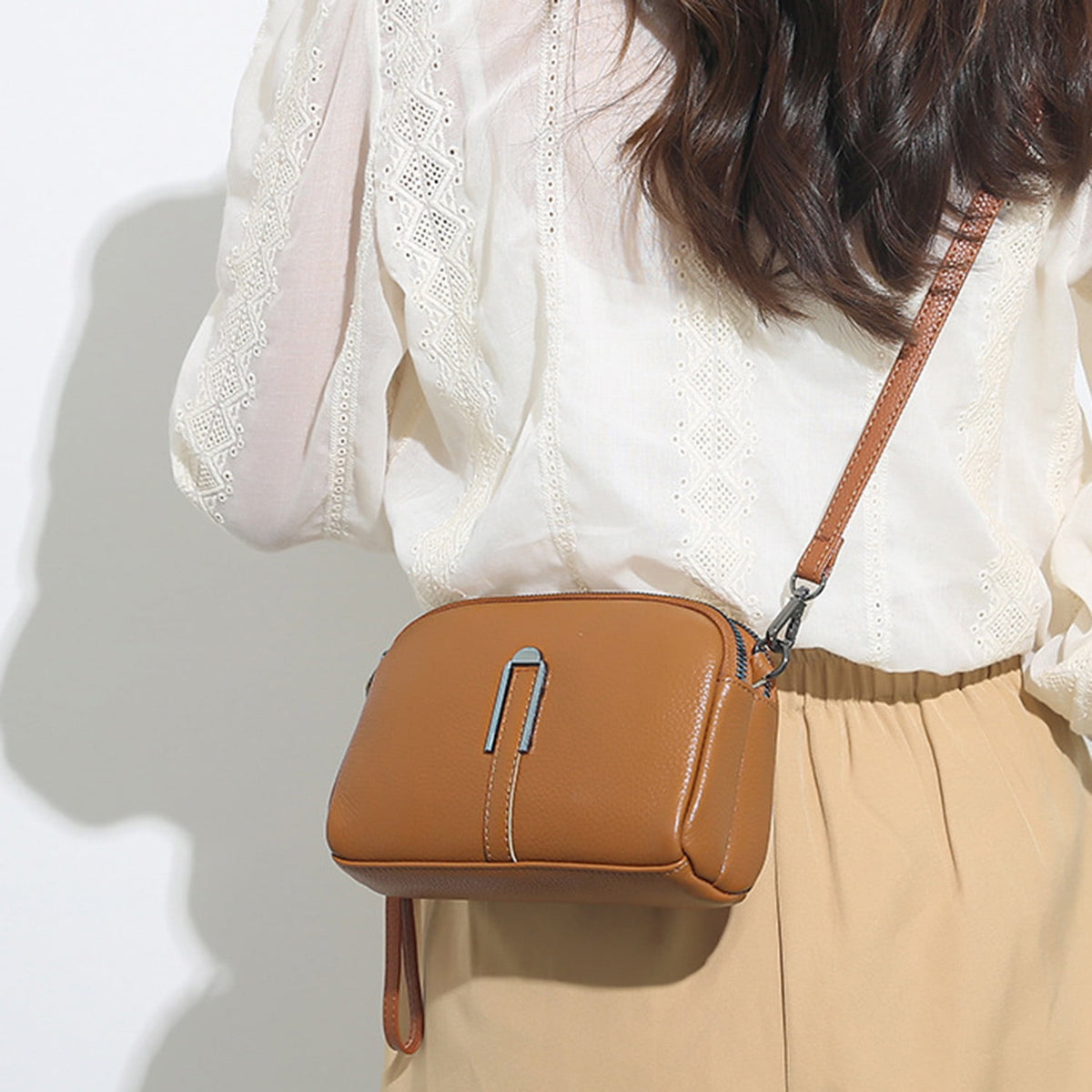 KAWELL Small Crossbody Purses for Women Genuine Leather Trendy Design Shoulder Handbag