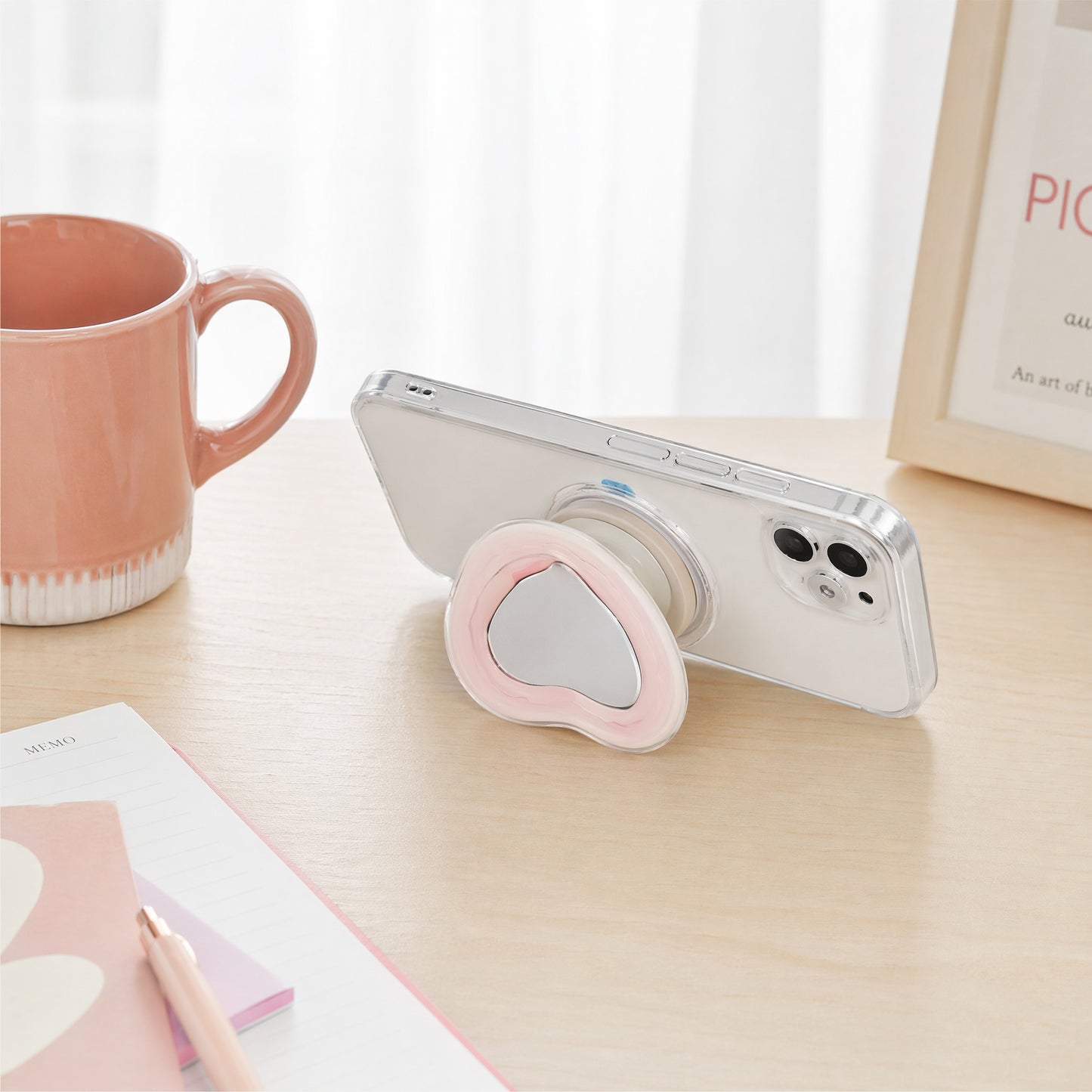Magnetic Phone Grip 4-Pack | MagSafe Compatible Collapsible Stand with 16 Interchangeable Cute Panels | Air Cushion Finger Grip for One-Hand Use