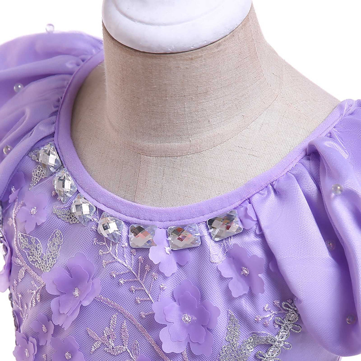 KAWELL Little Girls Sofia Princess Costume Birthday Christmas Party Halloween Cosplay Fancy Dress Up Outfits w/Accessories
