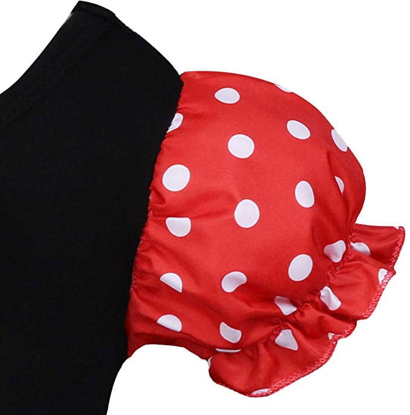 KAWELL Toddler Girls Polka Dot Tutu Dress with Ear Headband, Kids Character Inspired Costume Outfit for Halloween, Theme Park, Birthday Party, Child 12-18 Months