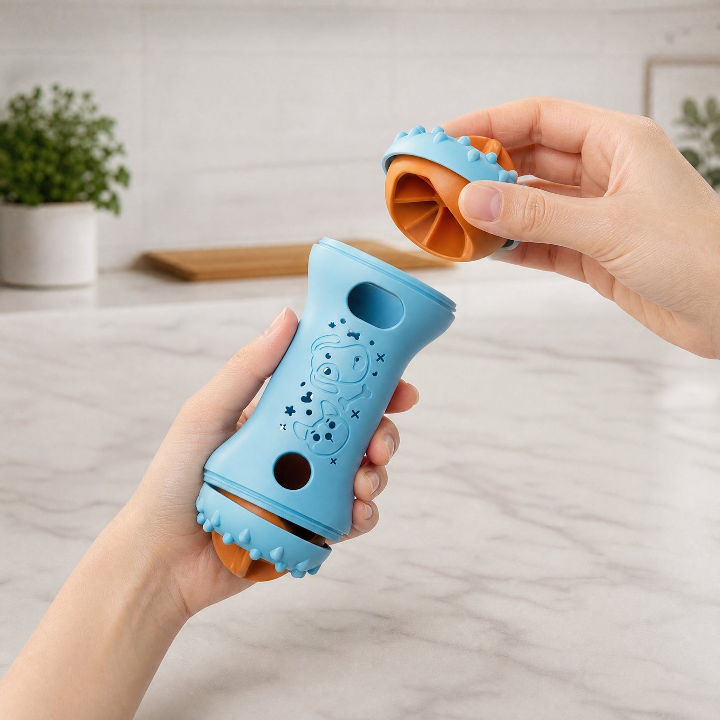 Interactive Dog Treat Dispensing Toy – Bone Roller Molar Stick for Boredom Relief