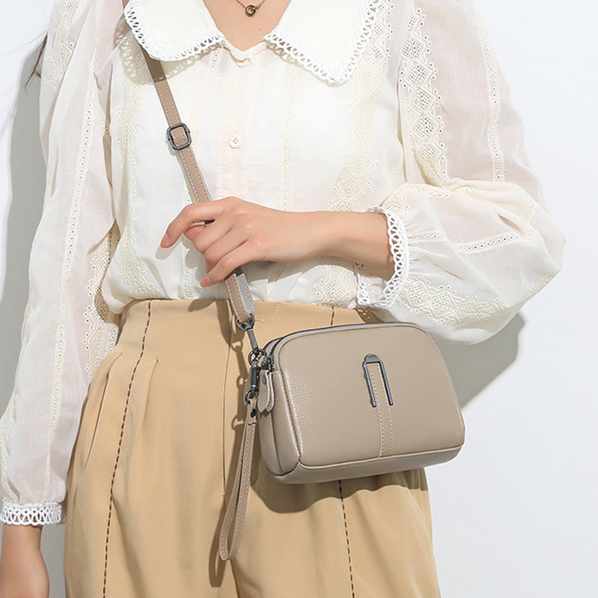 KAWELL Small Crossbody Purses for Women Genuine Leather Trendy Design Shoulder Handbag
