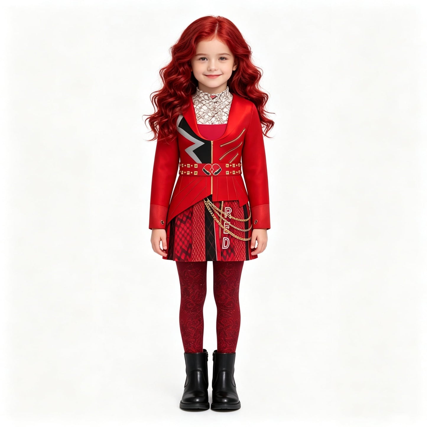 URSOFINE Princess Red Costume 3PCS Rise of Red Costume Halloween Cosplay Outfits