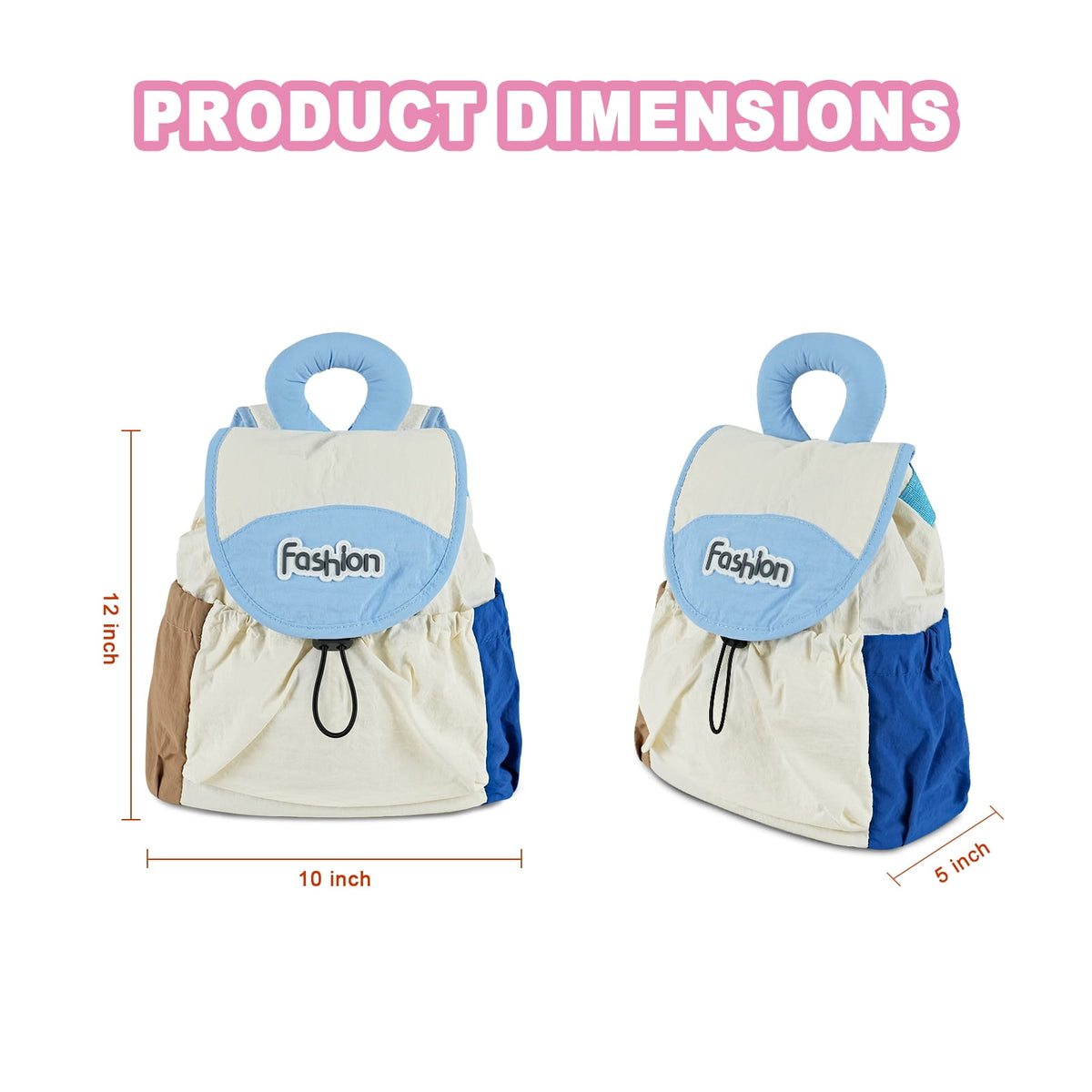 URSOFINE Lightweight Drawstring Backpack Cute Small Color Block Backpack Casual Daypack