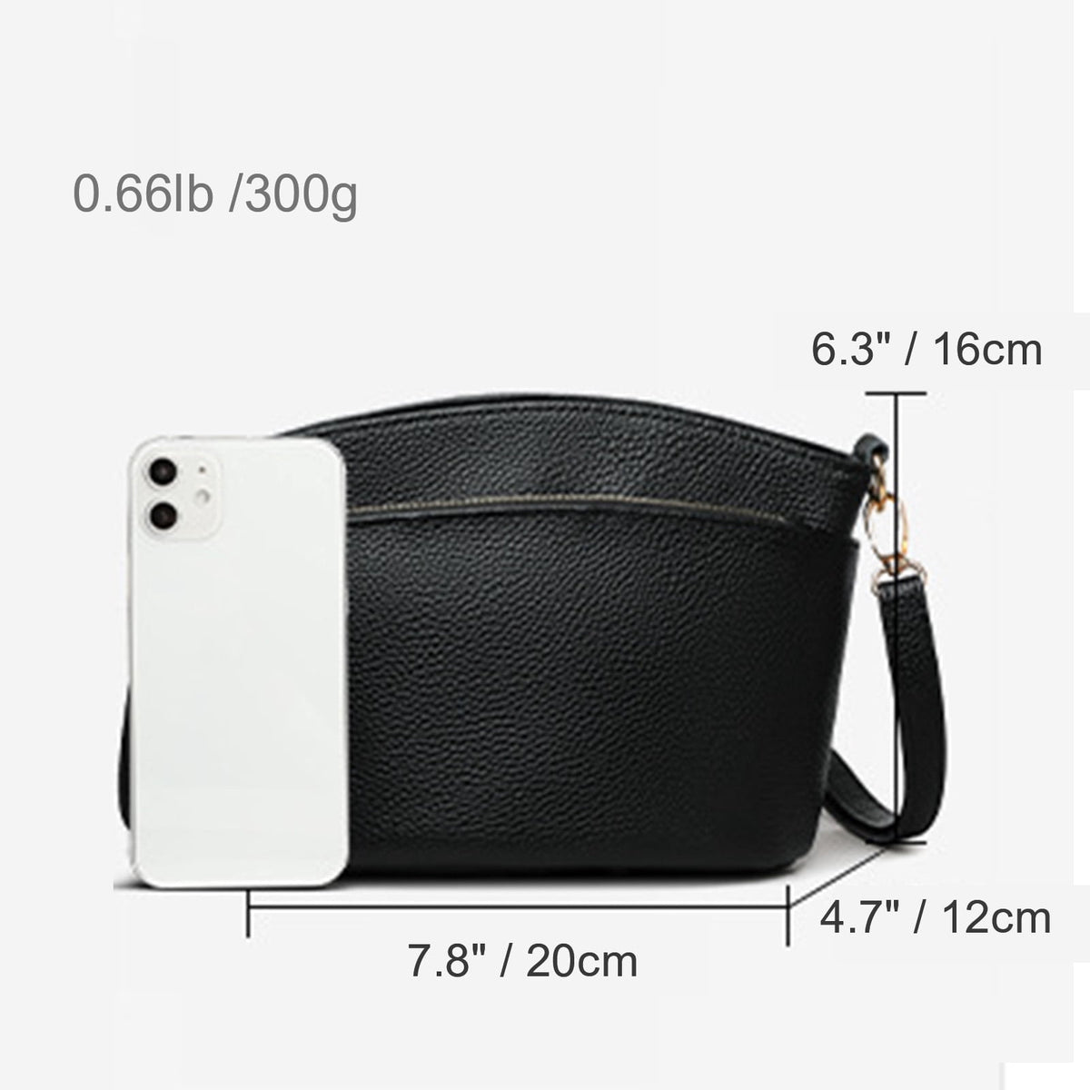 URSOFINE Women's Genuine Leather Crossbody Purse Multi-Zipper Bucket Bag Lightweight Casual Shoulder Bag for Everyday & Travel