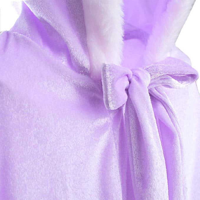 KAWELL Princess Full Length Girls Cloaks Blue Halloween Costume Capes for Child 3-12 Years
