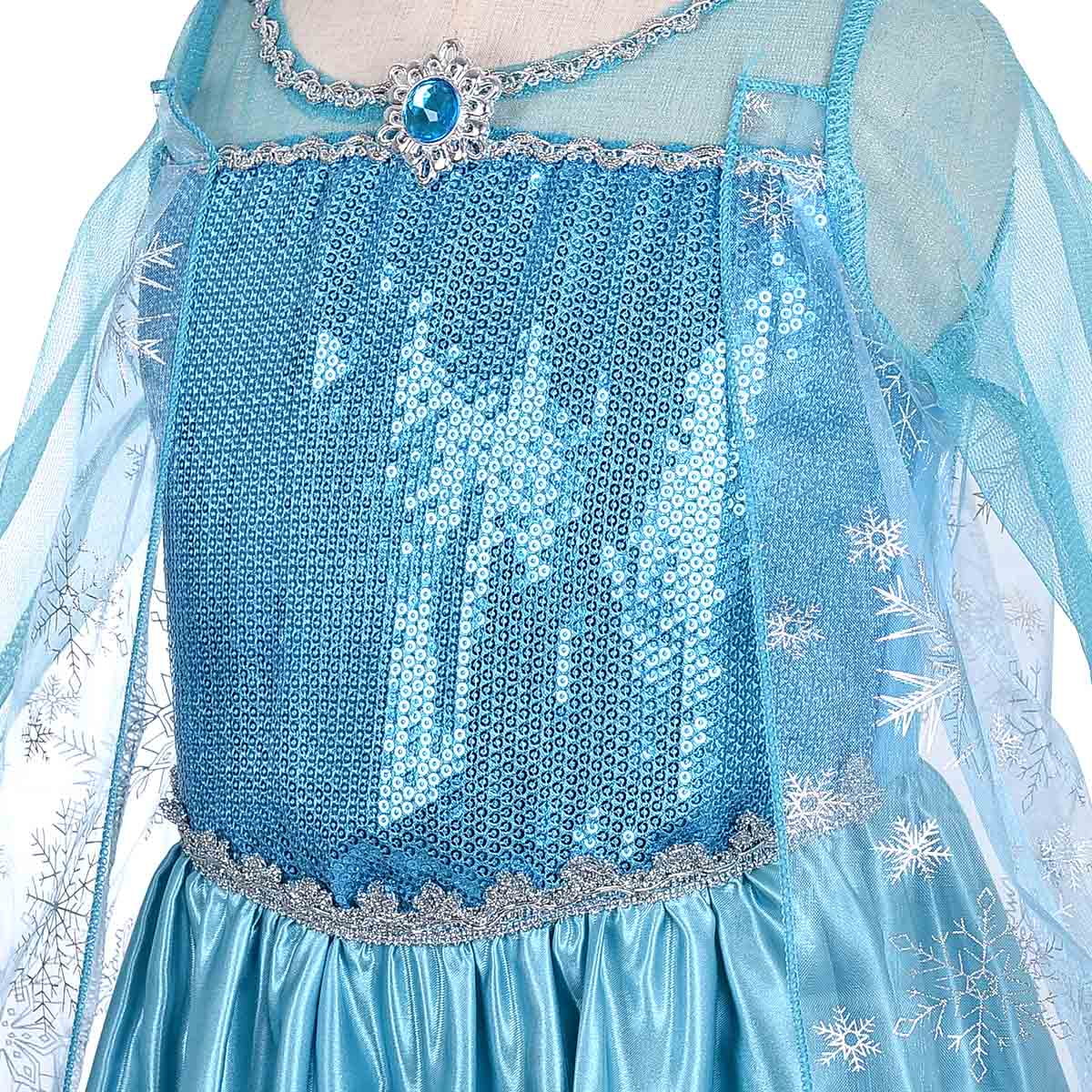 KAWELL Princess Costume for Girls Halloween Dress up with Crown,Mace,Gloves Accessories, Child 2T