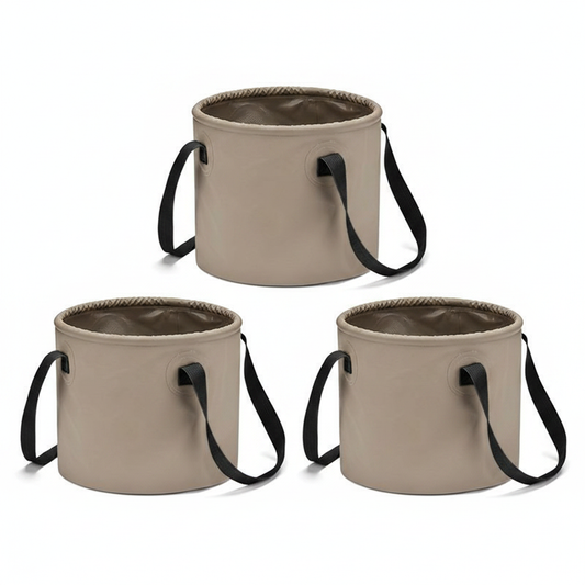 KAWELL 20L Foldable Camping Bucket – 3-Pack, Portable Fishing & Outdoor Car Storage Bucket