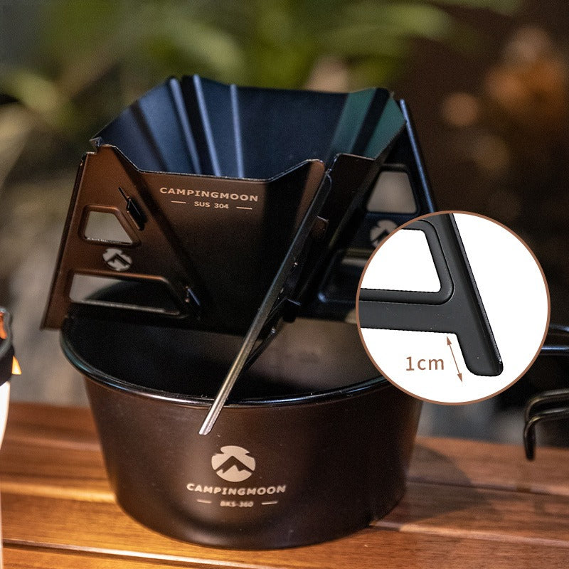 Foldable Pour Over Coffee Dripper – Titanium-Plated Stainless Steel, Portable Camping Filter