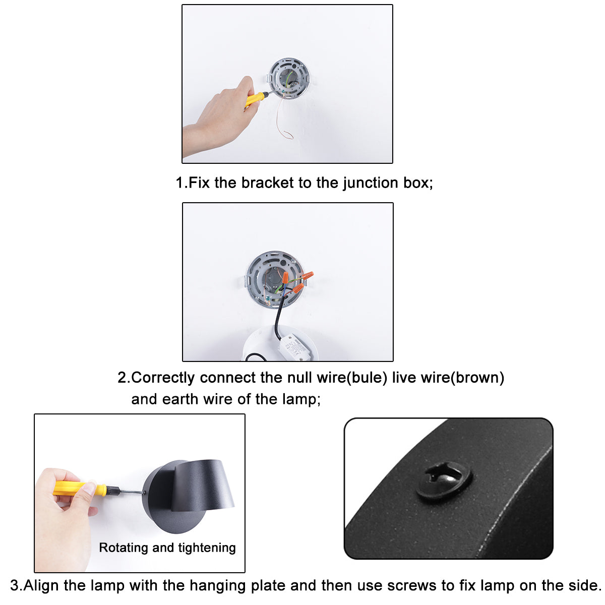 Modern Nordic LED Reading Wall Lamp - 5W 350° Rotatable Hardwired Bedside Light for Bedroom, Study, Living Room