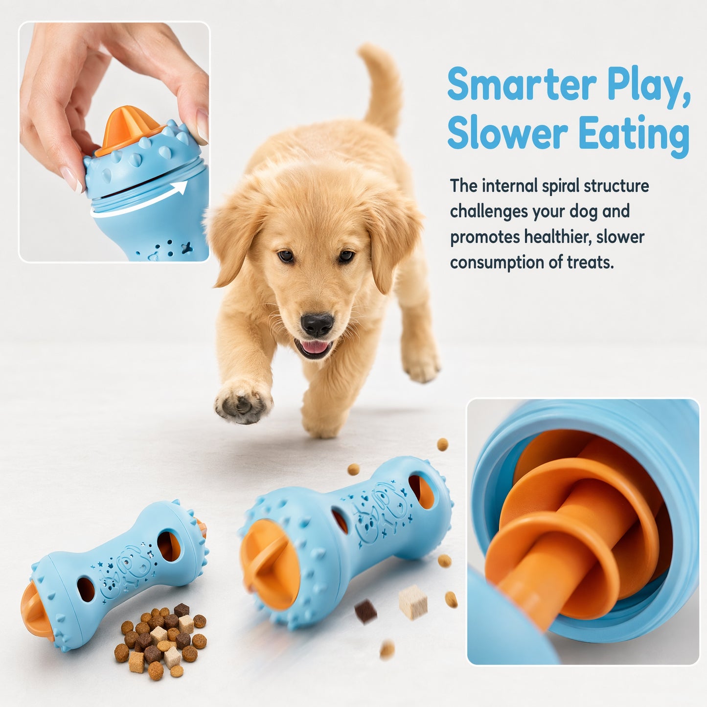 Interactive Dog Treat Dispensing Toy – Bone Roller Molar Stick for Boredom Relief