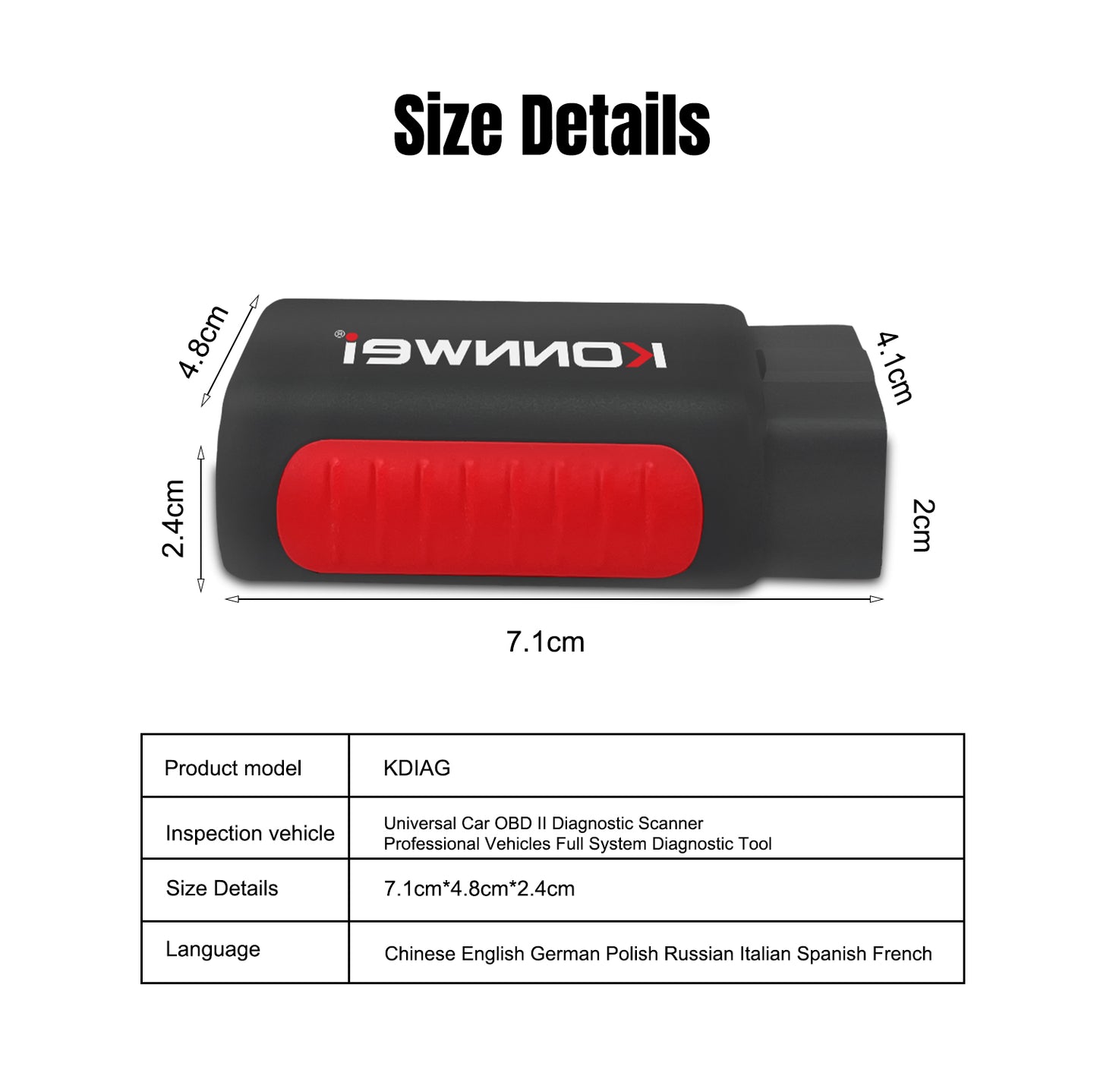KONNWEI KDIAG Bluetooth 5.0 Full System OBD2 Scanner | 31+ Reset Functions | iOS & Android