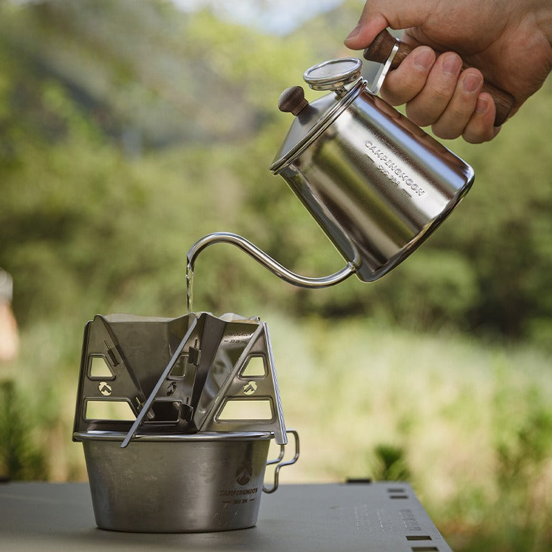 KAWELL Gooseneck Pour Over Coffee Kettle – 304 Stainless Steel, Outdoor Camping Hand Brew Pot
