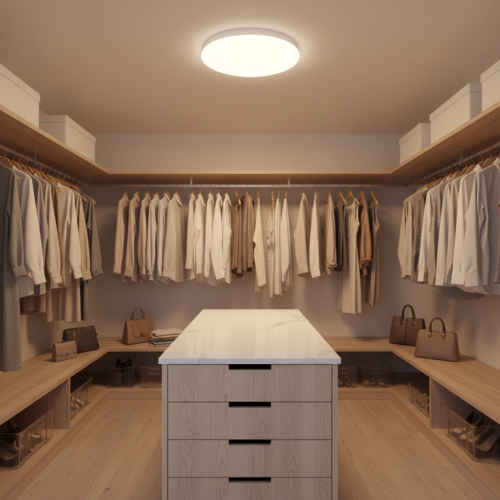Motion sensor ceiling light in closet - automatic lighting