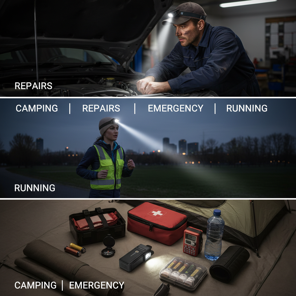 Multiple use cases for clip flashlight - camping, repairs, emergency, running