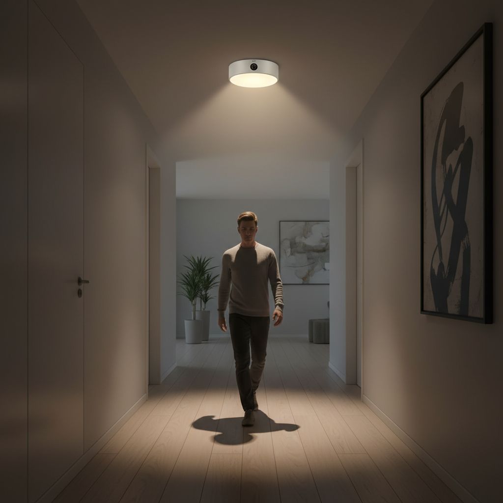 Hallway motion sensor light - hands-free illumination